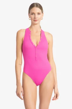 Amy Raglan High Neck 1 Piece